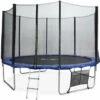 Trampoline 370cm - Saturne XXL Bleu - Avec Filet De Protection, échelle, Bâche, Filet Pour Chaussures, Kit D'ancrage, Trampoline De Jardin 370 Cm Qualité PRO Normes EU