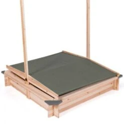 Bac à Sable KIDS Bois Avec Toit Ouvrant Gris -Pas Cher Clair Jardin Magasin 45707905 4