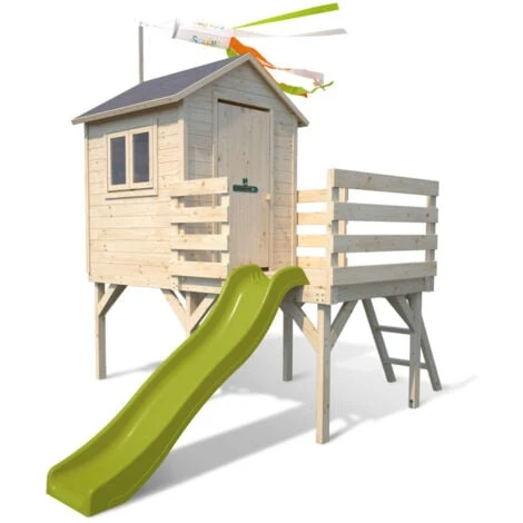 Cabane En Bois Sur Pilotis Avec Toboggan Pour Enfants – Joséphine 1 Cabane En Bois Sur Pilotis Avec Toboggan Pour Enfants – Joséphine