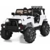 COSTWAY Voiture Électrique 12V Pour Enfants 3-7Ans, Jeep Électrique Pour Enfants Avec Télécommande 2.4G, Démarrage Progressif Blanc