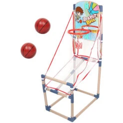 Jeu De Basket-Ball Pour Enfants Panier De Basket Interieur Avec 2 Balles Et Pompe -Pas Cher Clair Jardin Magasin 48096652 3