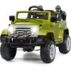 COSTWAY Voiture 4x4 Électrique 12 V à Batterie Avec Télécommande 2.4GHz, Fonction : Lumières LED, Avertisseurs Sonores, Lecteur MP3 De 3 à 6 Ans Vert