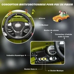COSTWAY Voiture 4x4 Électrique 12 V à Batterie Avec Télécommande 2.4GHz, Fonction : Lumières LED, Avertisseurs Sonores, Lecteur MP3 De 3 à 6 Ans Vert 7 COSTWAY Voiture 4x4 Électrique 12 V à Batterie Avec Télécommande 2.4GHz, Fonction : Lumières LED, Avertisseurs Sonores, Lecteur MP3 De 3 à 6 Ans Vert -Pas Cher Clair Jardin Magasin 49285588 3