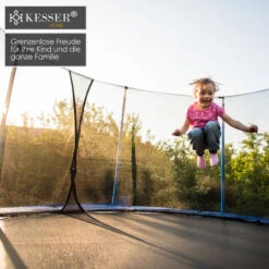 KESSER® Filet De Trampoline De Rechange Filet De Sécurité Filet De Trampoline Résistant Aux UV Protection Pour Trampoline Ø 244 305 366 427 cm Montage Facile Porte D'entrée Avec Fermeture à Glissièr -Pas Cher Clair Jardin Magasin 51463050 4