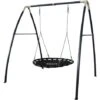 AXI Portique En Métal Avec Balançoire Nid D'Oiseau Enfant Balançoire Ronde Pour Le Jardin
