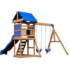 Backyard Discovery Aurora Aire De Jeux En Bois Avec Balançoire / Toboggan / Bac De Sable / échelle Maison Enfant Exterieur
