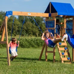 Backyard Discovery Aurora Aire De Jeux En Bois Avec Balançoire / Toboggan / Bac De Sable / échelle Maison Enfant Exterieur -Pas Cher Clair Jardin Magasin 53645947 5