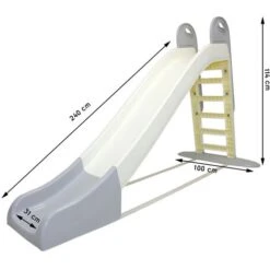 GLISS Grand Toboggan Extérieur Avec Glisse 240 Cm Enfants Blanc -Pas Cher Clair Jardin Magasin 53665098 4