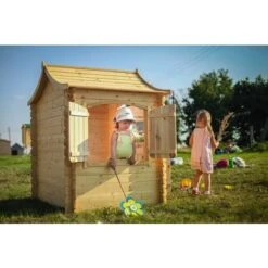 Cabane Enfant Exterieur 1.1m2 - Maisonnette En Bois Pour Enfants SANS Plancher - Cabane Bois Enfant 146x112xH152cm - Maison Enfant Exterieur - Timbela M550-1 -Pas Cher Clair Jardin Magasin 53804455 3