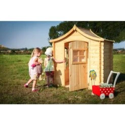 Cabane Enfant Exterieur 1.1m2 - Maisonnette En Bois Pour Enfants SANS Plancher - Cabane Bois Enfant 146x112xH152cm - Maison Enfant Exterieur - Timbela M550-1 -Pas Cher Clair Jardin Magasin 53804455 5