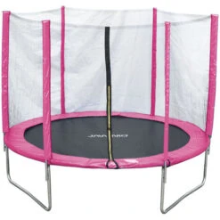 JAWINIO Trampoline 244 Cm Trampoline De Jardin Trampoline Enfants Set Complet Rose