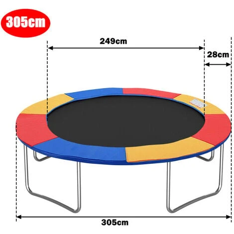 Hengda Coussin De Protection Pour Trampoline Coloré 305 Cm 2 Hengda Coussin De Protection Pour Trampoline Coloré 305 Cm – Image 2