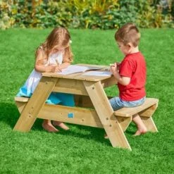 Table Picnic En Bois Tp Early Fun Avec Bac A Sable Integre - Norme Fsc Dim L62 X L102 X H50 -Pas Cher Clair Jardin Magasin 54642773 3