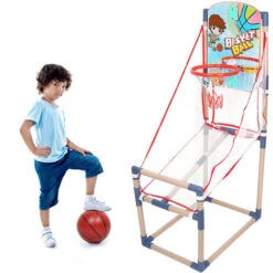 Panier De Basket Hauteur Réglable Jeu De Basketball Arcade 2 Ballons Et Pompe Multicouleur -Pas Cher Clair Jardin Magasin 54645094 3