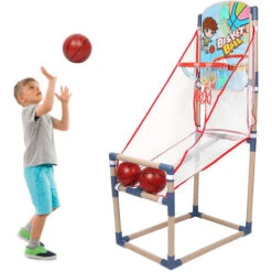 Panier De Basket Hauteur Réglable Jeu De Basketball Arcade 2 Ballons Et Pompe Multicouleur -Pas Cher Clair Jardin Magasin 54645094 5