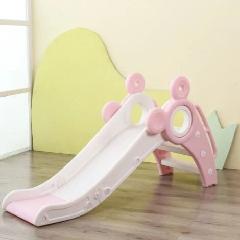 Yoleo Toboggan Pour Enfants, Toboggan Amusant Avec Panier De Basket, Jeu D'Extérieur Et L'Intérieur Pour Pour Bébé , 115 X66 X125cm(jusqu'à 25 Kg), Rose 1 Yoleo Toboggan Pour Enfants, Toboggan Amusant Avec Panier De Basket, Jeu D'Extérieur Et L'Intérieur Pour Pour Bébé , 115 X66 X125cm(jusqu'à 25 Kg), Rose