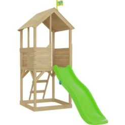 Maisonnette En Bois Tp Cabane Dans Les Arbres Avec Echelle Et Glissiere - Norme Fsc Dim L141,6 X L282,8 X H213,1