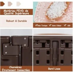 COSTWAY Bac à Sable Enfant Rond 120x120x21 Cm En Plastique Avec Couvercle Etanche Bâche Intégrée Sièges Doublure Inférieure Marron 9 COSTWAY Bac à Sable Enfant Rond 120x120x21 Cm En Plastique Avec Couvercle Etanche Bâche Intégrée Sièges Doublure Inférieure Marron -Pas Cher Clair Jardin Magasin 55274147 5