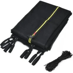 COSTWAY Filet De Sécurité Pour Trampoline Ø427 Cm Avec 8 Poteaux Fermeture Eclair Double Et Boucles De Protection Intérieur/Extérieur