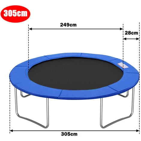 VINGO Trampoline Bord Couvre Trampoline Ressort Housse De Protection Latérale ø305cm Bleu 2 VINGO Trampoline Bord Couvre Trampoline Ressort Housse De Protection Latérale ø305cm Bleu – Image 2