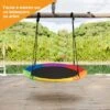 COSTWAY Balançoire Nid D’Oiseau Rond 100 CM De Diamètre Pour Arbre Supporté De Charge Maximale 150 KG Extérieur Multicolore