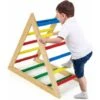 COSTWAY Échelle Triangle D'Escalade à 3 Niveaux En Bois De Pin Pour Les Enfants De 3 à 7 Ans Capacité 35 Kg Pour Salon,Salle De Jeux