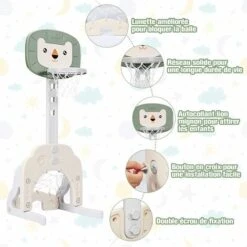 DREAMADE Support De Basketball Pour Enfants 3-en-1 Avec But De Foot Et Clubs De Golf, Panier De Basket Réglable En Hauteur De 77 CM à 116 CM Avec Basket / Football / Golf, Enfants 2 Ans+ (Lion, Vert) 6 DREAMADE Support De Basketball Pour Enfants 3-en-1 Avec But De Foot Et Clubs De Golf, Panier De Basket Réglable En Hauteur De 77 CM à 116 CM Avec Basket / Football / Golf, Enfants 2 Ans+ (Lion, Vert) -Pas Cher Clair Jardin Magasin 56476768 2