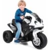 DREAMADE Moto Électrique Pour Enfant, Véhicule Pour Enfants 6 V Avec 3 Roues, Lumineux Et Musique, Siège Confort Et Repose-Pieds, Pour Enfant 18-36 Mois, Charge Maximale 20 KG (Noir)