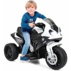 DREAMADE Moto Électrique Pour Enfant, Véhicule Pour Enfants 6 V Avec 3 Roues, Lumineux Et Musique, Siège Confort Et Repose-Pieds, Pour Enfant 18-36 Mois, Charge Maximale 20 KG (Noir)