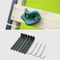 Balançoire 5 Agrès - Libeccio - Portique Avec 2 Balançoires. 1 Face à Face. 1 Toboggan. 1 Panier De Basket. 1 Mur D'escalade Et 1 Tente Tipi -Pas Cher Clair Jardin Magasin 5673774 4