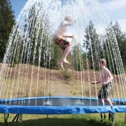 Trampoline Arroseur De Parc Aquatique, 12m Arroseurs D'extérieur, Spray Arroseurs De Jeux D'eau D'extérieur, Accessoires De Trampoline, Jeu D'eau Amusant Système D'été Pour Filles, Garçons -Pas Cher Clair Jardin Magasin 56837914 5