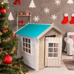 Cabane Enfant Exterieur 1m2 - Maisonnette En Bois Pour Enfants - Toit Vert - Cabane Bois Enfant 114x111xH121cm - SANS Plancher - Timbela M570Z-1 -Pas Cher Clair Jardin Magasin 57179179 3