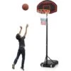 COSTWAY Panier De Basket-Ball Sur Pied Hauteur Réglable 192–247 CM Support Portable De Basketball Sur Roulettes Pour Enfant/Adultes