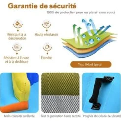 COSTWAY Château Gonflable 6 En 1 Avec Escalade Toboggan à Jet D'Eau Grande Piscine Cadre De Football/Basket-ball Sans Souffleur 8 COSTWAY Château Gonflable 6 En 1 Avec Escalade Toboggan à Jet D'Eau Grande Piscine Cadre De Football/Basket-ball Sans Souffleur -Pas Cher Clair Jardin Magasin 58265514 4