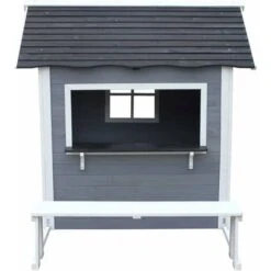 Maisonnette Dora - 170.5 X 138 X 132 Cm - Gris/Rouge -Pas Cher Clair Jardin Magasin 59670561 3