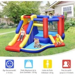 COSTWAY Château Gonflable Avec Long Toboggan,Trampoline,Piscine à Balles,Mur D'Escalade,Panier De Basket Sac Transport Sans Gonfleur 7 COSTWAY Château Gonflable Avec Long Toboggan,Trampoline,Piscine à Balles,Mur D'Escalade,Panier De Basket Sac Transport Sans Gonfleur -Pas Cher Clair Jardin Magasin 60027684 3