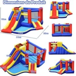 COSTWAY Château Gonflable Avec Long Toboggan,Trampoline,Piscine à Balles,Mur D'Escalade,Panier De Basket Sac Transport Sans Gonfleur 9 COSTWAY Château Gonflable Avec Long Toboggan,Trampoline,Piscine à Balles,Mur D'Escalade,Panier De Basket Sac Transport Sans Gonfleur -Pas Cher Clair Jardin Magasin 60027684 5