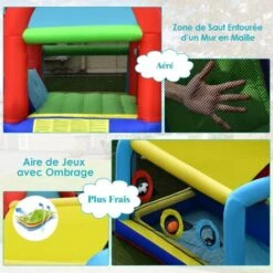 COSTWAY Château Gonflable Avec Auvent Double Toboggan Piscine à Balles But De Football Jeu De Cible Lancer D'Anneaux Sans Gonfleur 7 COSTWAY Château Gonflable Avec Auvent Double Toboggan Piscine à Balles But De Football Jeu De Cible Lancer D'Anneaux Sans Gonfleur -Pas Cher Clair Jardin Magasin 60027786 3