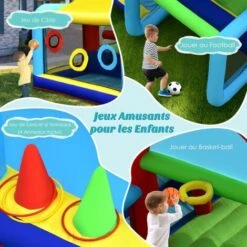 COSTWAY Château Gonflable Avec Auvent Double Toboggan Piscine à Balles But De Football Jeu De Cible Lancer D'Anneaux Sans Gonfleur 9 COSTWAY Château Gonflable Avec Auvent Double Toboggan Piscine à Balles But De Football Jeu De Cible Lancer D'Anneaux Sans Gonfleur -Pas Cher Clair Jardin Magasin 60027786 5