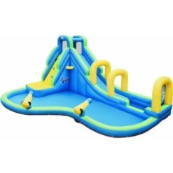 RELAX4LIFE Château Gonflable Pour Enfants Avec Toboggan, Piscine, Mur D’Escalade, Aire De Jeux Aquatique Avec Accessoires Et Divertissements Multiples Pour Enfants Plus De 3 Ans, Gonfleur Non Inclus -Pas Cher Clair Jardin Magasin 60464598 4