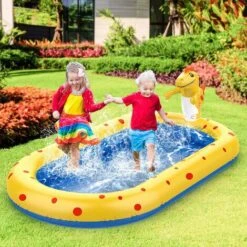 Piscine Gonflable Enfant Aire De Jeux, Jouets Tapis D'arrosage Extérieur Garçons Filles Tapis De Jeu De Salon Pour 4 5 6 Ans Garçons Filles170x103x65CM（Dinosaures） -Pas Cher Clair Jardin Magasin 62389690 5