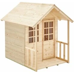 Maisonnette En Bois Tp Style Chalet Avec Veranda Pour Enfants - Norme Fsc Dim L131 X L99 X H140