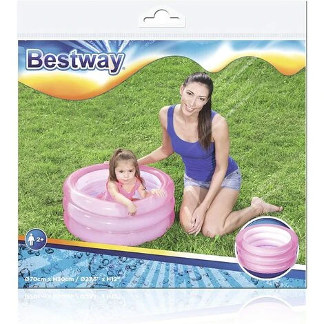 Piscinette Pataugeoire Ronde 3 Boudins Avec Fond Gonflable 70 X 30 Cm, 2 Couleurs Assorties(Bleu+Rose) 4 Piscinette Pataugeoire Ronde 3 Boudins Avec Fond Gonflable 70 X 30 Cm, 2 Couleurs Assorties(Bleu+Rose) – Image 4