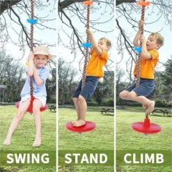 Balançoire à Grimper, Balançoire Disque En Plastique, Balançoire à Grimper Pour Enfants, Balançoire De Jardin Pour Enfants, Siège De Balançoire (rouge) BF -Pas Cher Clair Jardin Magasin 64397263 5