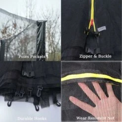 Remplacement De Filet De Trampoline, Filet De Sécurité De Trampoline De 10 Pieds Pour Filet De Remplacement Résistant Aux Intempéries à Cadre Rond à 6 Poteaux-BDD -Pas Cher Clair Jardin Magasin 65377941 3