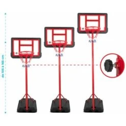 Panier De Basket Sur Pied Evolutif DENVER Hauteur Réglable De 1.05m à 1.65m Ballon Et Pompe Inclus -Pas Cher Clair Jardin Magasin 66374713 4