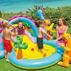 Piscine Gonflable Pour Enfants Aire De Jeux Intex 57135 Dinoland Play Center -Pas Cher Clair Jardin Magasin 6642036 3