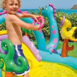 Piscine Gonflable Pour Enfants Aire De Jeux Intex 57135 Dinoland Play Center -Pas Cher Clair Jardin Magasin 6642036 4