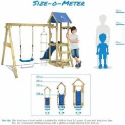 WICKEY Aire De Jeux Portique Bois TinyCabin Avec Balançoire Et Toboggan Bleu Maison Enfant Exterieur Avec Bac à Sable, échelle D'escalade & Accessoires De Jeux 8 WICKEY Aire De Jeux Portique Bois TinyCabin Avec Balançoire Et Toboggan Bleu Maison Enfant Exterieur Avec Bac à Sable, échelle D'escalade & Accessoires De Jeux -Pas Cher Clair Jardin Magasin 6874645 4