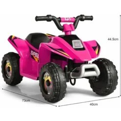 DREAMADE Quad Électrique Pour Enfants, Mini Voiture Buggy Rechargeable Avec Batterie 6V, Bouton Avant/Arrière, Pour Enfant 1 An+ (Rose) -Pas Cher Clair Jardin Magasin 71921857 3